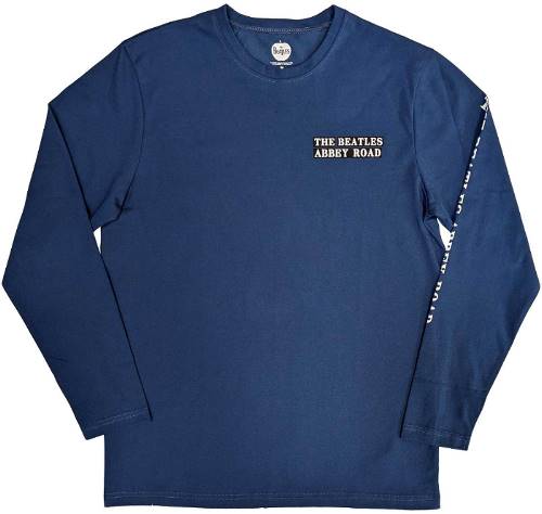 THE BEATLES Longsleeve ABBEY ROAD WITH BACK PRINT ON DARK BLUE