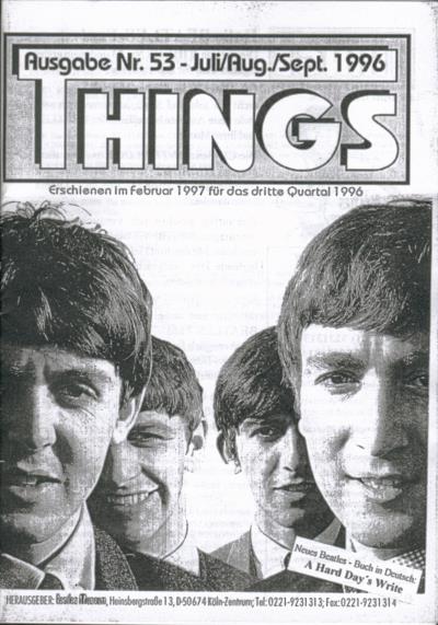 BEATLES: Fan-Magazin THINGS 53