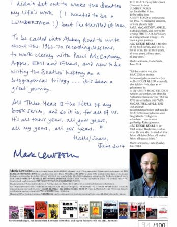 MARK LEWISOHN: sp. print STATEMENT OF THE BEATLES' BIOGRAPHER