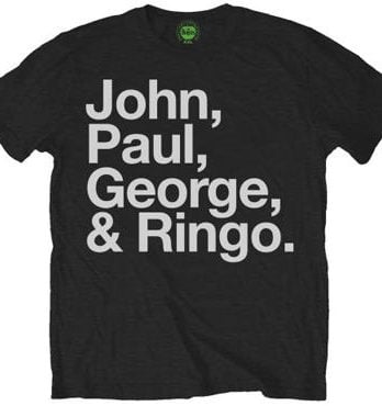 B T-Shirt LETTERING JOHN PAUL GEORGE & RINGO