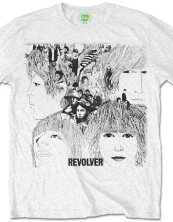 Weißes  BEATLES-T-Shirt REVOLVER ALBUM COVER ON WHITE