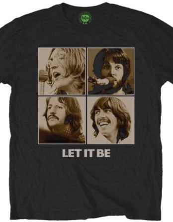 Schwarzes  BEATLES-T-Shirt LET IT BE ALBUM COVER ON BLACK