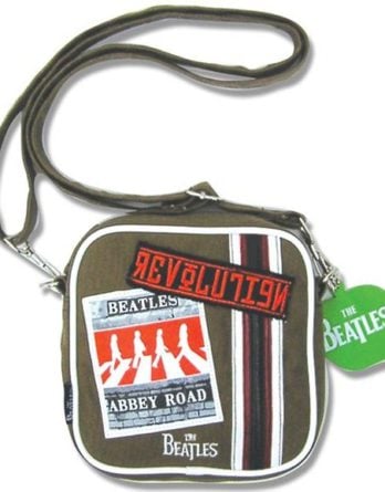 BEATLES-Tasche ABBEY ROAD & REVOLUTION STICKER ON BROWN