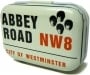 kleine BEATLES-Metallbox STREET SIGN ABBEY ROAD NW8 WITH SHADOW