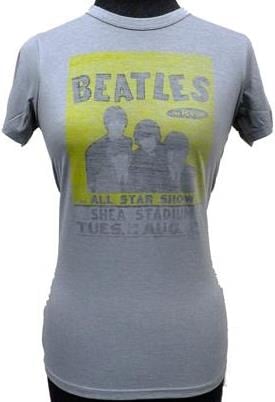 BEATLES Girlie-Shirt  SHEA CONCERT  AUGUST 23RD 1966 GREY