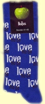 Socken LETTERING LOVE ME DO WHITE AND BLACK ON BLUE