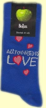 Socken LETTERING ALL YOU NEED IS LOVE ON BLUE
