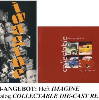 Heft IMAGINE (über Liverpool) & CORGI-Katalog