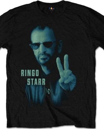 RINGO STARR-T-Shirt PORTAIT RINGO STARR ON BLACK