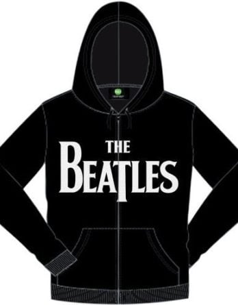 BEATLES-Jacke mit Kaputze LETTERING THE BEATLES WHITE ON BLACK