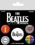 BEATLES-Button-Set THE BEATLES LETTERING BLACK ON WHITE