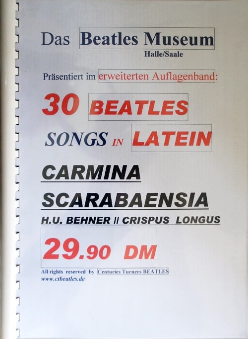 BEATLES-Heft CARMINA SCARABAENSIA - 30 BEATLES-SONGS IN LATEIN