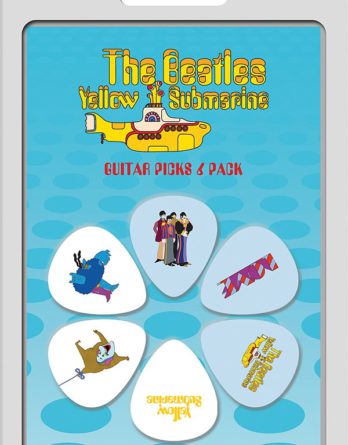 BEATLES-Plektrum-Set 4: YELLOW SUBMARINE 3 WHITE & 3 PURPLE