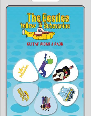 BEATLES-Plektrum-Set 5: YELLOW SUBMARINE - 4 WHITE & 2 PURPLE