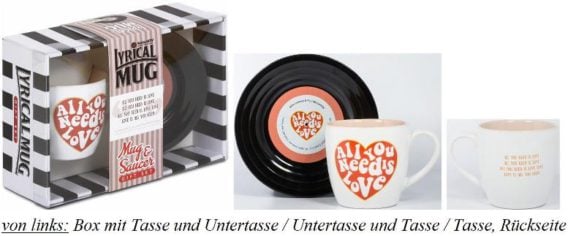 BEATLES-Tasse & Untertasse ALL YOU NEED IS LOVE 2