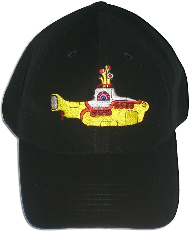 BEATLES: Baseball Cap YELLOW SUBMARINE gelb auf schwarz