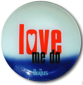 großer BEATLES Kristall-Teller LOVE ME DO