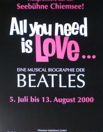 2000: Musical-Plakat ALL YOU NEED IS LOVE, mittel