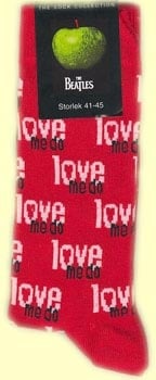 Socken LETTERING LOVE ME DO WHITE AND BLACK ON RED