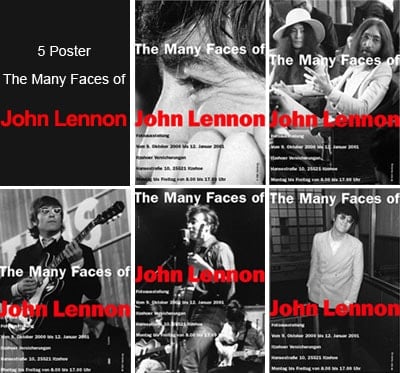 5-Austellungs-Poster-Set THE MANY FACES OF JOHN LENNON