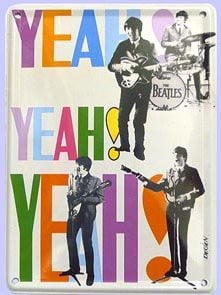 BEATLES: kleines Blechschild YEAH! YEAH! YEAH!