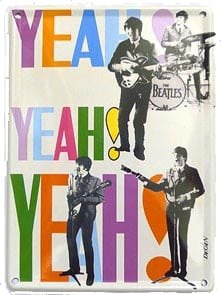 BEATLES: großes Blechschild YEAH! YEAH! YEAH!