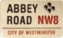 BEATLES: Blechschild ABBEY ROAD NW8