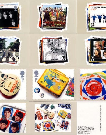 BEATLES: 11 Postkarten THE BEATLES STAMP POST CARDS