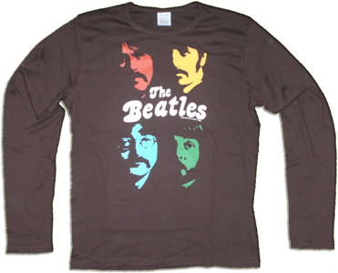 BEATLES: Longsleeve-Shirt SGT. PEPPER FACES ON BROWN