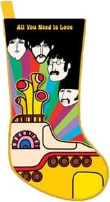 Großer BEATLES-Kaminstrumpf YELLOW SUBMARINE BAND & U-BOAT