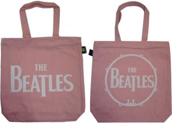 Shopperbag SIGN "THE BEATLES" WHITE ON PINK