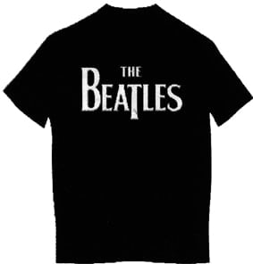 T-Shirt LETTERING THE BEATLES WHITE ON BLACK