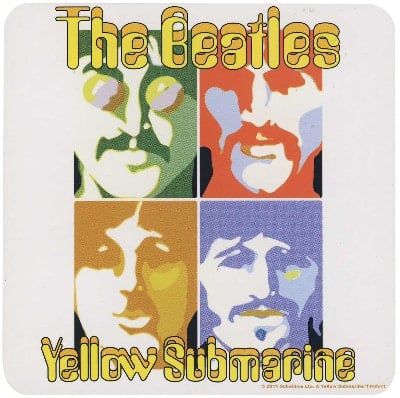 BEATLES Untersetzer YELLOW SUBMARINE PSYCHEDELIC FACES