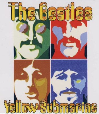 BEATLES-Magnet YELLOW SUBMARINE PSYCHEDELIC FACES