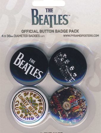 BEATLES: 4er Button-Set WHITE