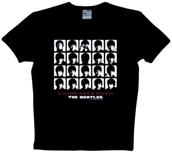 BEATLES T-Shirt A HARD DAY'S NIGHT COVER ON BLACK
